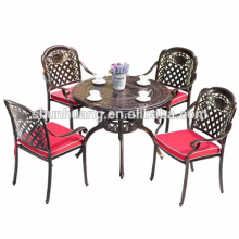 Good quality cast aluminium dining set outdoor garden furniture 4 chairs